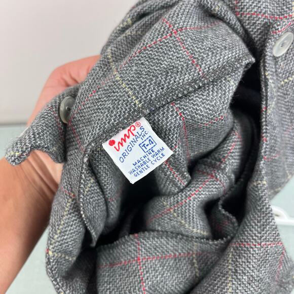 Vintage Gray Plaid Kids Romper - Picture 4 of 7